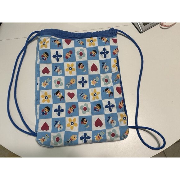 DISNEY PARKS It’s A Small World Drawstring Tote Bag Cinch Sack Backpack - Picture 2 of 6